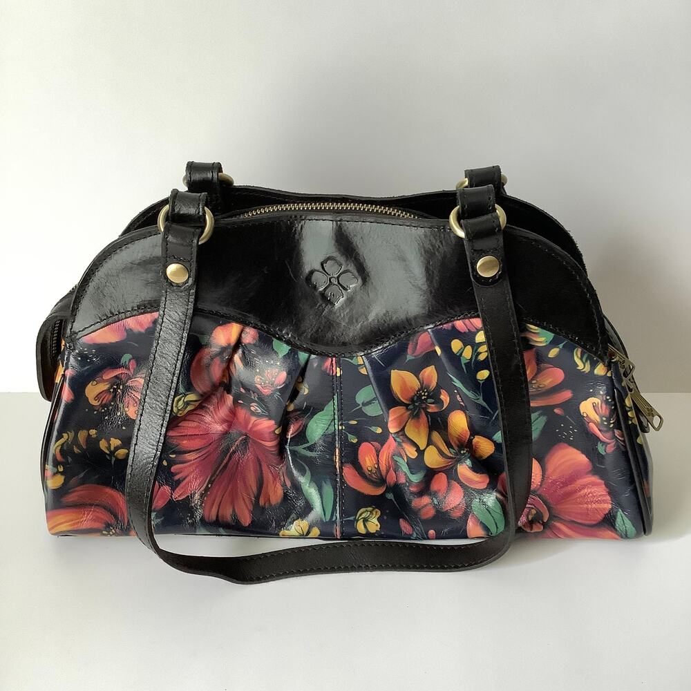 Patricia Nash Leather Macellara Oval Satchel Tropical Escape Limited Edition